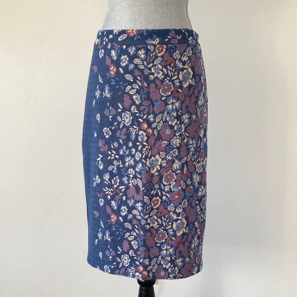 Maeve Anthropologie Floral Knit Pencil Skirt Medium Boho Cottage Feminine NWOT